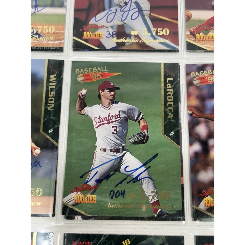 Lot Of 16‎ Autographed Baseball Cards Signatures Rookies 1995